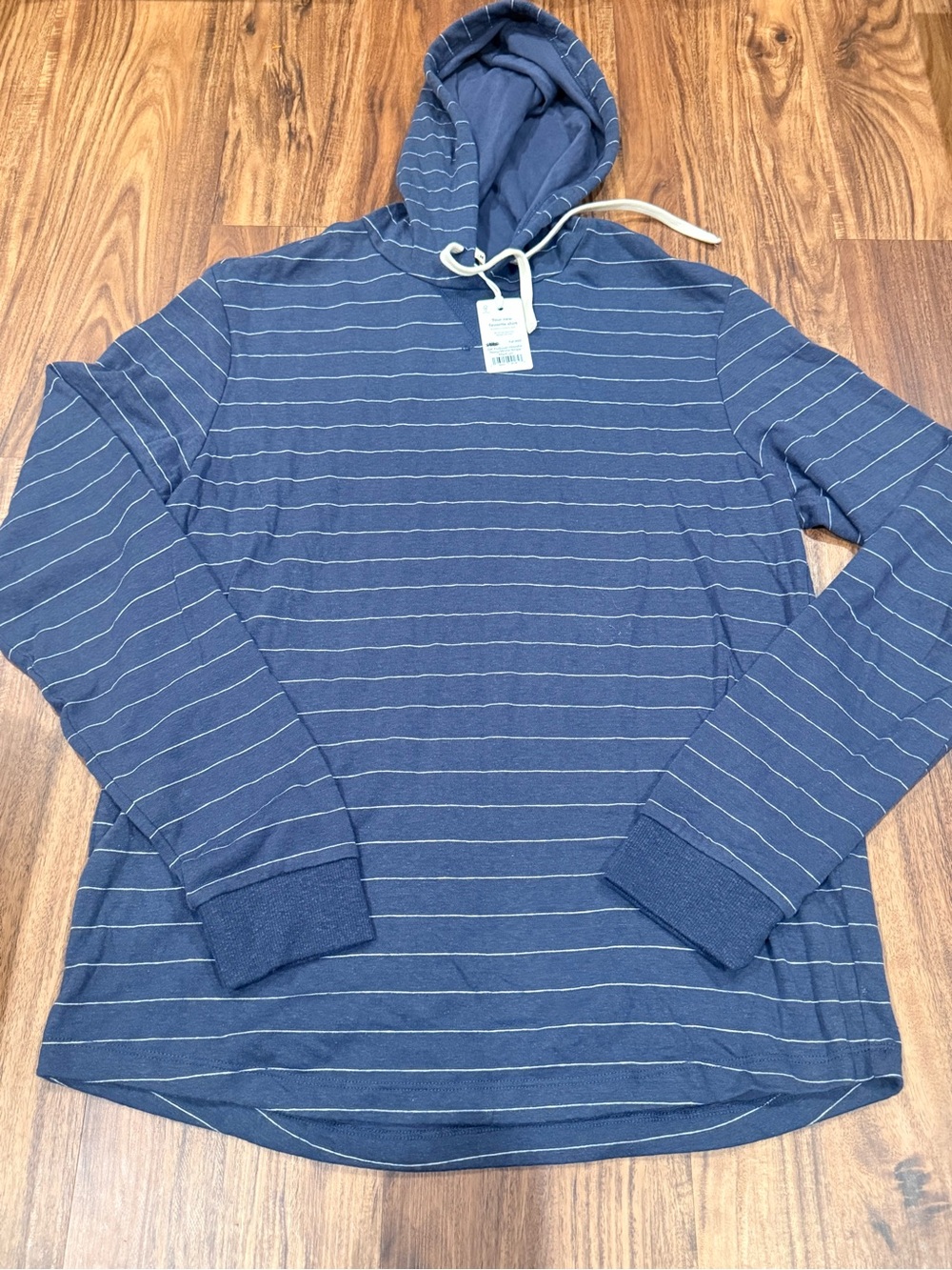 Marine Layer DK Pullover Hoodie Men's Navy/White Stripe size Medium $94